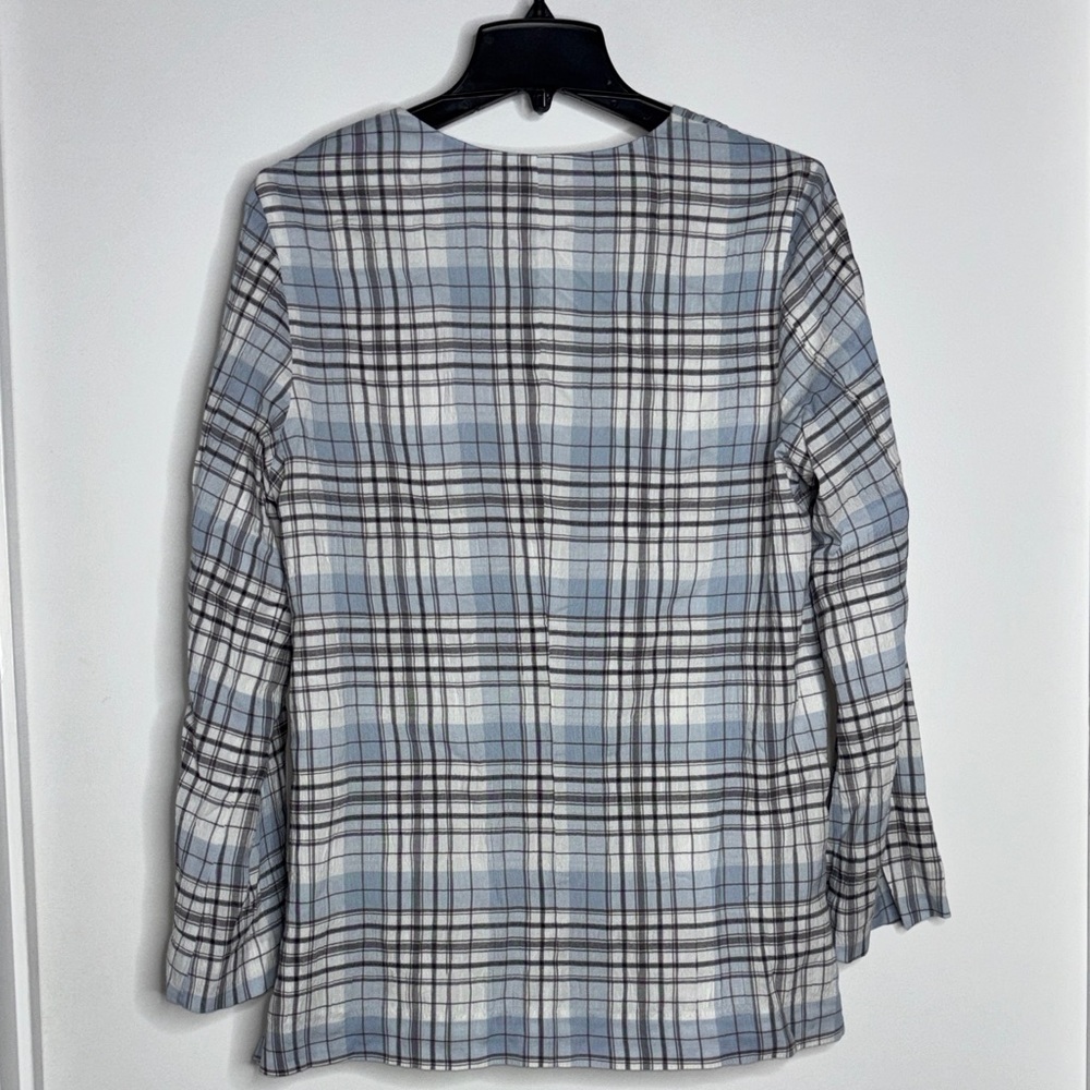 Melrose and Market Plaid Blazer in Light Blue and Dark Gray - Picture 3 of 3